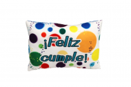 Cojín felicidades Feliz Cumple Bolas Colores 